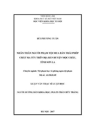 Nghiên Cứu Nhân Thân Người Phạm Tội Mua Bán Trái Phép