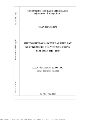 Thúc Đẩy Xuất Khẩu Chè Việt Nam Giai Đoạn 2013-2018