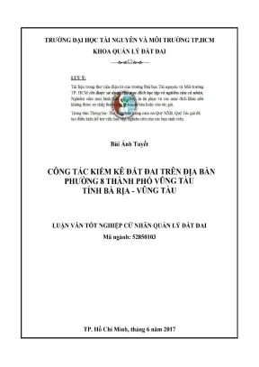 Công Tác Kiểm Kê Đất Đai Tại Phường 8, Thành Phố Vũng Tàu