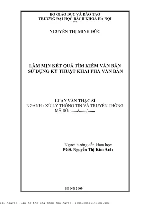 Kỹ Thuật Khai Phá Dữ Liệu và Làm Mịn Kết Quả Tìm Kiếm 