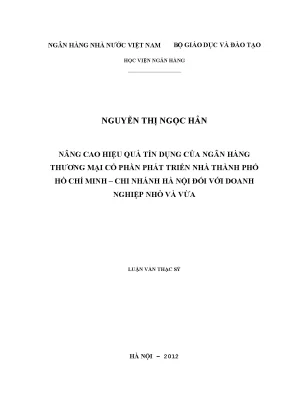 Nâng Cao Hiệu Quả Tín Dụng Ngân Hàng Đối Với Doanh