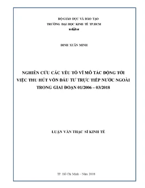 Nghiên Cứu Các Yếu Tố Tác Động Đến Việc Thu Hút Vốn Đầu