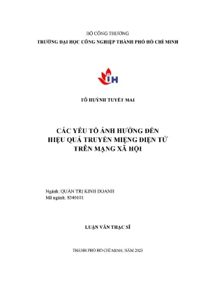 Các Yếu Tố Ảnh Hưởng Đến Hiệu Quả Truyền Miệng Điện Tử
