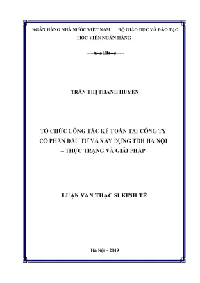 Tổ Chức Công Tác Kế Toán Tại Công Ty Cổ Phần Đầu Tư Và