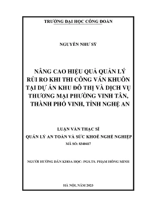 Nâng Cao Hiệu Quả Quản Lý Rủi Ro Thi Công Ván Khuôn Tại 