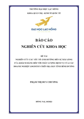 Nghiên Cứu Yếu Tố Ảnh Hưởng Đến Sự Hài Lòng Của Khách 