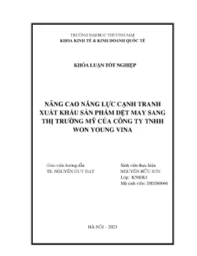 Nâng Cao Năng Lực Cạnh Tranh Xuất Khẩu Sản Phẩm Dệt May