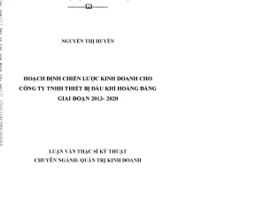 Chiến Lược Kinh Doanh Cho Công Ty TNHH Thiết Bị Dầu Khí