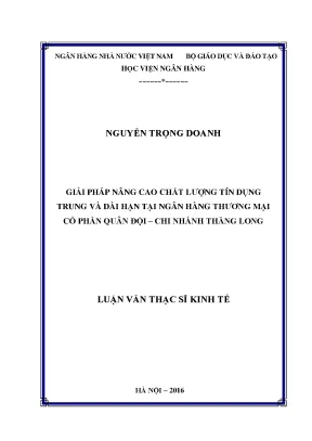 Giải Pháp Nâng Cao Chất Lượng Tín Dụng Trung và Dài Hạn