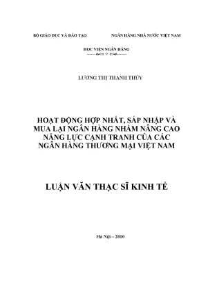Nâng Cao Năng Lực Cạnh Tranh Ngân Hàng Thương Mại Việt