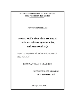 Phòng Ngừa Tội Phạm Tại Huyện Gia Lâm, Hà Nội: Thực