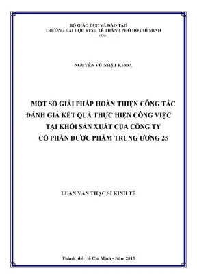 Giải Pháp Hoàn Thiện Đánh Giá Kết Quả Công Việc Tại Công