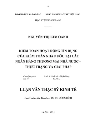 Kiểm Toán Hoạt Động Tín Dụng Tại Ngân Hàng Thương Mại