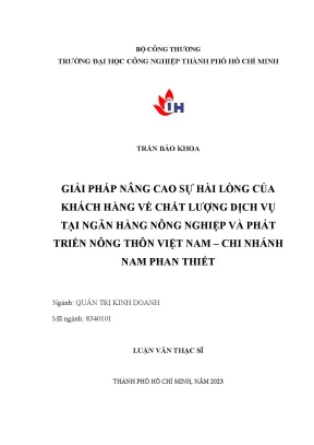 Giải Pháp Nâng Cao Sự Hài Lòng Khách Hàng Tại Agribank