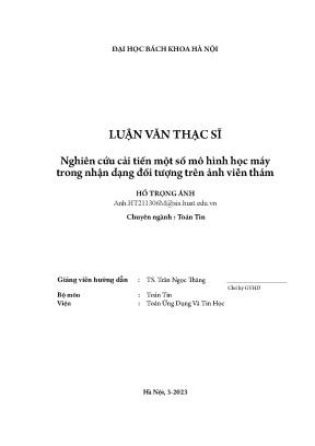 Cải Tiến Mô Hình Học Máy Trong Nhận Dạng Đối Tượng Ảnh 