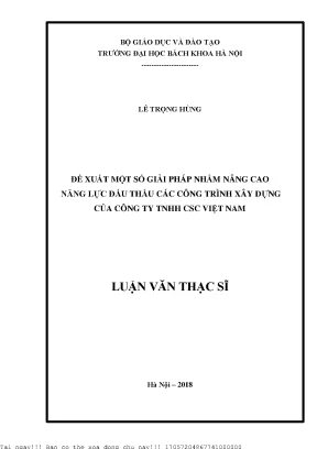 Giải Pháp Nâng Cao Năng Lực Đấu Thầu Xây Dựng Tại Công