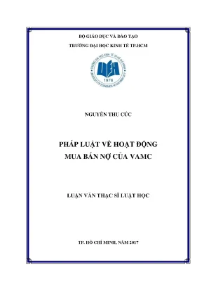 Pháp Luật Về Hoạt Động Mua Bán Nợ Của VAMC: Nghiên Cứu