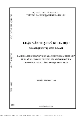 Giải Pháp Nâng Cao Chất Lượng Đội Ngũ Giảng Viên Tại