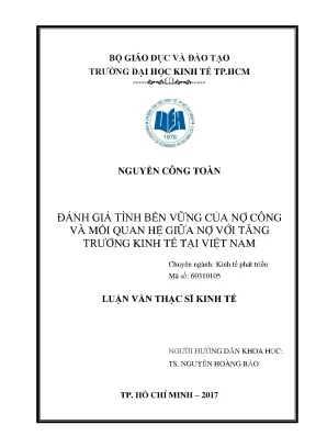 Đánh Giá Tính Bền Vững Của Nợ Công Và Mối Quan Hệ Với