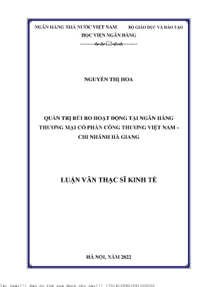 Quản Trị Rủi Ro Hoạt Động Tại Ngân Hàng Thương Mại Cổ