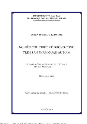 Nghiên Cứu Thiết Kế Đường Cong Trên Quần Âu Nam