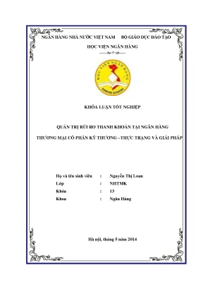 Quản Trị Rủi Ro Thanh Khoản Tại Ngân Hàng Thương Mại Cổ