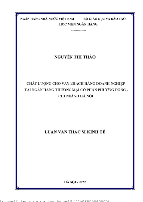 Chất lượng cho vay khách hàng doanh nghiệp tại Ngân hàng