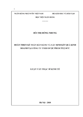 Hoàn thiện kế toán bán hàng và xác định kết quả kinh
