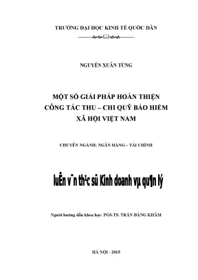 Giải Pháp Hoàn Thiện Công Tác Thu - Chi Quỹ Bảo Hiểm Xã