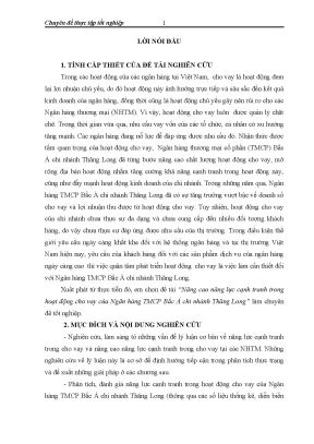 Nâng cao năng lực cạnh tranh trong hoạt động cho vay của