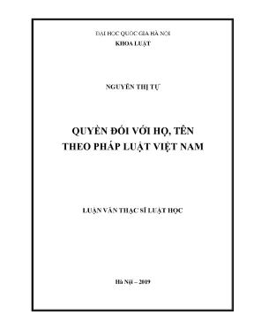 Quyền Đối Với Họ, Tên Theo Pháp Luật Việt Nam: Nghiên