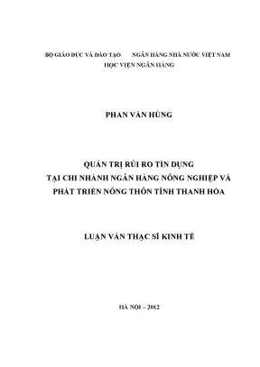 Quản Trị Rủi Ro Tín Dụng Tại Ngân Hàng Nông Nghiệp Và