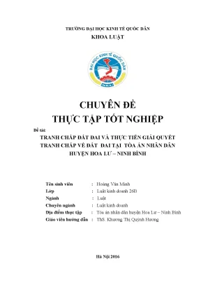 Giải Quyết Tranh Chấp Đất Đai Tại Tòa Án Nhân Dân Huyện 