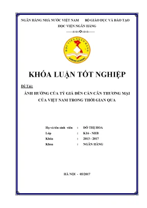 Tác động của tỷ giá đến cán cân thương mại Việt Nam
