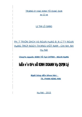 Phát Triển Dịch Vụ Ngân Hàng Bán Lẻ Tại Ngân Hàng Thương