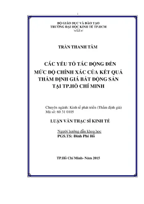 Các Yếu Tố Ảnh Hưởng Đến Độ Chính Xác Trong Thẩm Định 