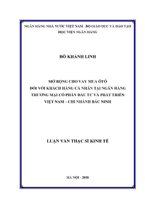 Mở Rộng Cho Vay Mua Ô Tô Tại Ngân Hàng Thương Mại Cổ
