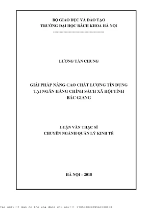 Giải Pháp Nâng Cao Chất Lượng Tín Dụng Tại Ngân Hàng