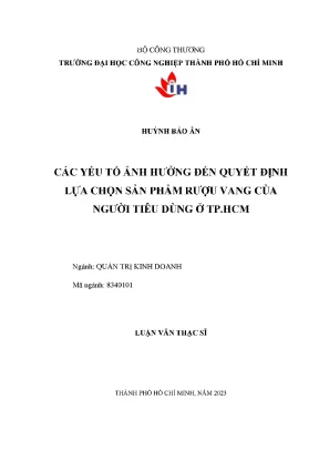 Các yếu tố ảnh hưởng đến quyết định lựa chọn rượu vang