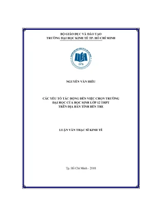 Yếu Tố Ảnh Hưởng Đến Lựa Chọn Trường Đại Học Của Học