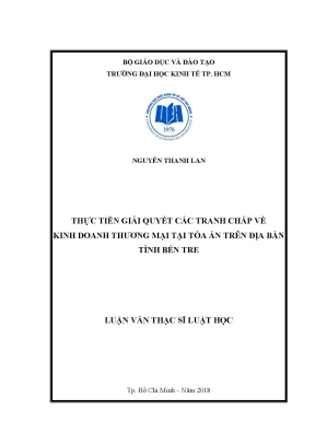 Giải Quyết Tranh Chấp Kinh Doanh Thương Mại Tại Tòa Án