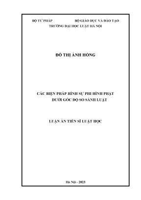 So Sánh Các Biện Pháp Hình Sự Phi Hình Phạt Trong Luật