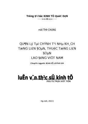 Quản Lý Tài Chính Tại Nhà Khách Tổng Liên Đoàn Lao Động