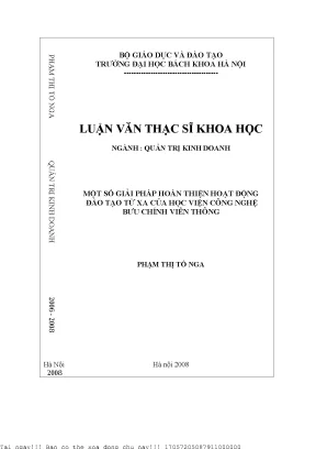 Giải Pháp Hoàn Thiện Đào Tạo Từ Xa Tại Học Viện Công