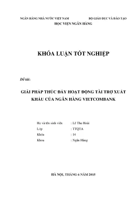 Giải Pháp Tài Trợ Xuất Khẩu Tại Ngân Hàng Vietcombank