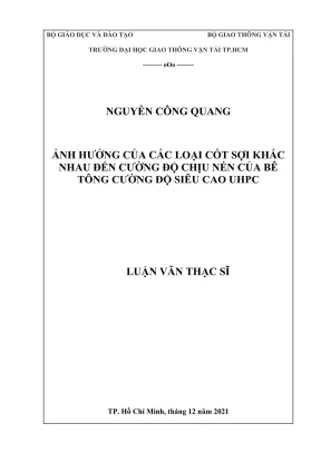 Ảnh hưởng của cốt sợi đến cường độ bê tông UHPC