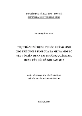 Thực Hành Sử Dụng Thuốc Kháng Sinh Cho Trẻ Dưới 5 Tuổi 