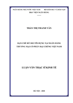 Giải Pháp Hạn Chế Rủi Ro Tín Dụng Tại Ngân Hàng Thương