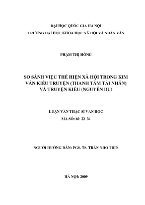 So sánh xã hội trong Kim Vân Kiều và Truyện Kiều