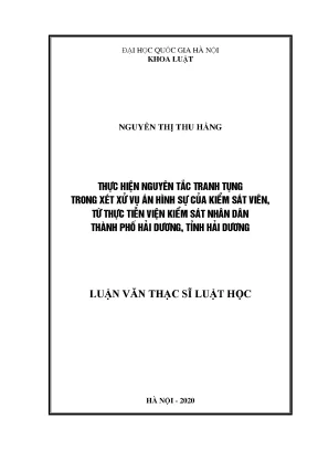 Nâng cao chất lượng tranh tụng của Kiểm sát viên trong